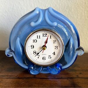 Fenton Cobalt Blue Glass Clock